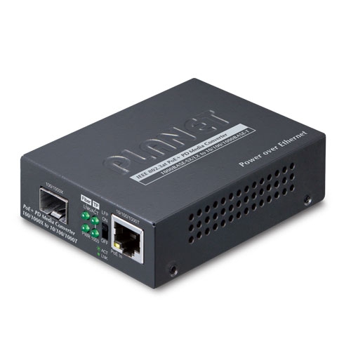 1G медіаконвертер SFP > 1G/100BASE-T PoE 802.3af/at/bt (некерований) GT-805A-PD - Planet