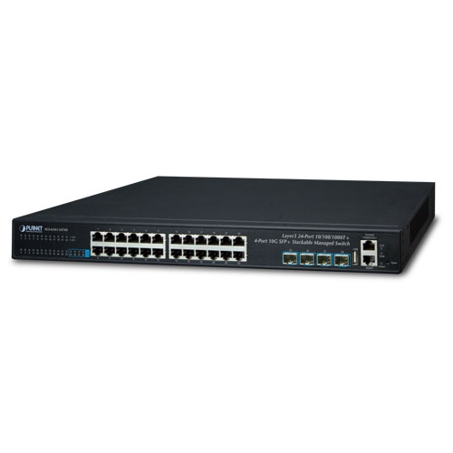 Layer 3 24-Port 10/100/1000T + 4-Port 10G SFP+ Stackable Managed Switch
