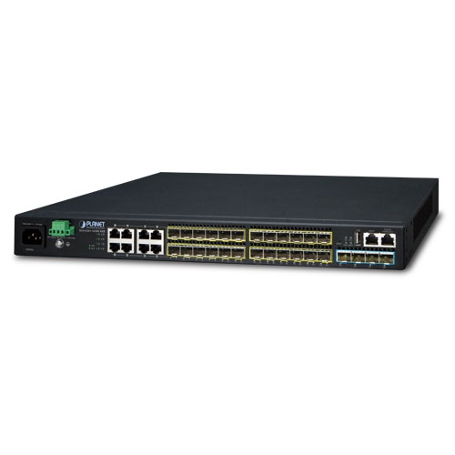Layer 3 16-Port 100/1000X SFP + 8-Port Gigabit TP/SFP + 4-Port 10G SFP+ Stackable Managed Switch (100~240V AC, 36-75V DC)