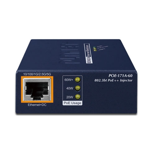 Single-Port Multi-Gigabit 802.3bt PoE++ Injector (60 Watts)
