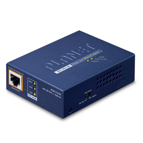Single-Port 10Gbps 95-watt 802.3bt PoE++ Injector