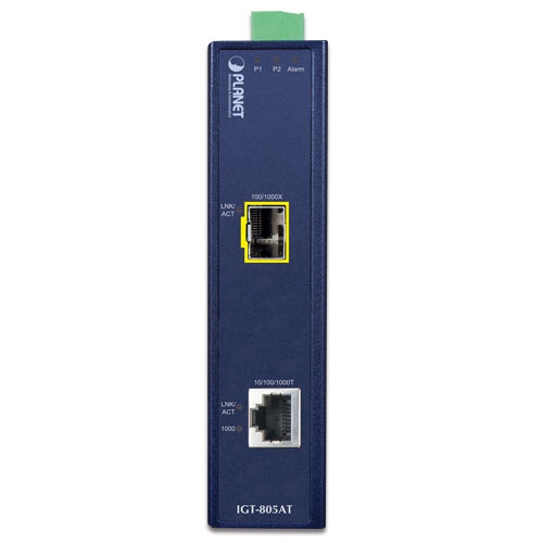 Промисловий медіаконвертер 10/100/1000BASE-T в 100/1000BASE-X SFP - IGT-805AT