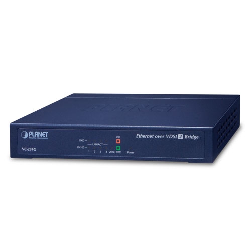 4-Port 10/100/1000T Ethernet to VDSL2 Bridge - 30a profile w/ G.vectoring, RJ11