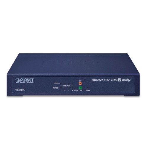 4-Port 10/100/1000T Ethernet to VDSL2 Bridge - 30a profile w/ G.vectoring, RJ11