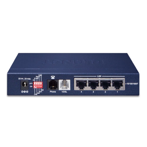 4-Port 10/100/1000T Ethernet to VDSL2 Bridge - 30a profile w/ G.vectoring, RJ11