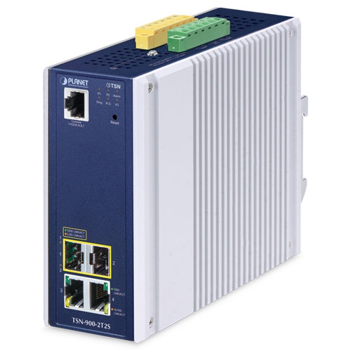 Промисловий 2-портовий 10/100/1000T + 2-портовий 1G/2,5G SFP керований TSN медіаконвертер