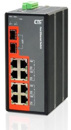 Неуправляемый коммутатор серии IFS-802GS 8x 10/100Base–TX + 2 SFP Gigabit Ethernet