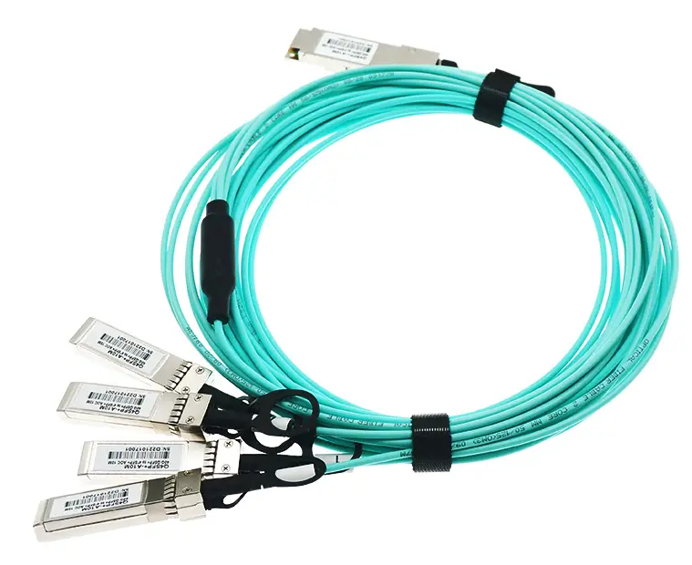 QSFP+ активний оптичний кабель (AOC) 40G QSFP+ → 4×SFP+, до 100 м