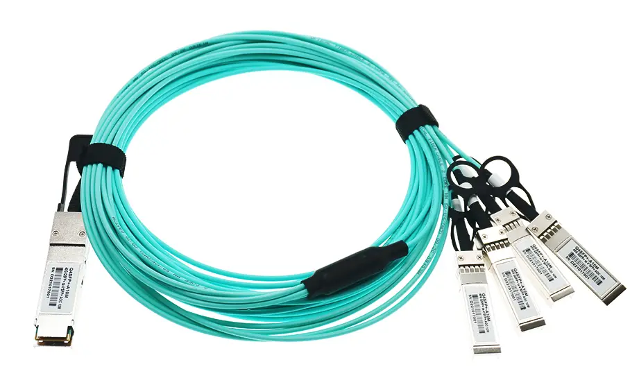 QSFP+ активний оптичний кабель (AOC) 40G QSFP+ → 4×SFP+, до 100 м