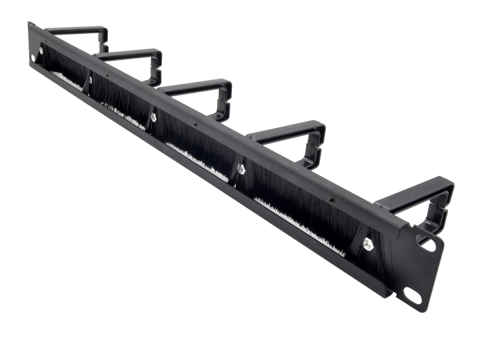 Кабельный организатор 1U с щеткой, 5 крючков, пластик - FCM03