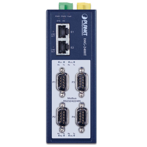 IMG-2400T - Промисловий 4-портовий шлюз RS232/422/485 Modbus
