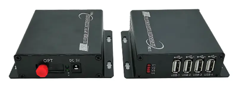 4-портовый конвертер USB 2.0 ↔ оптическое волокно (удлинитель до 250 м)