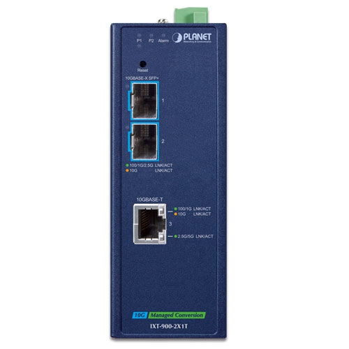 Промышленный 2x10GBASE-X SFP+ + 1x10GBASE-T управляемый медиаконвертер - IXT-900-2X1T