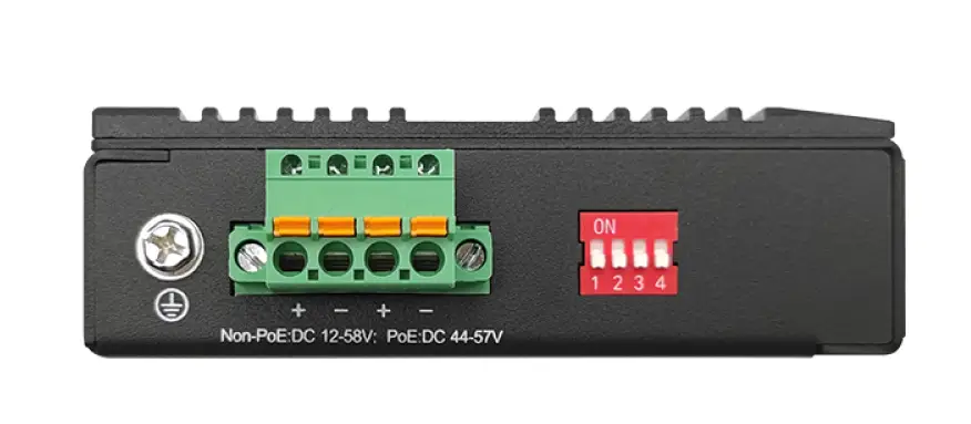 Промисловий PoE комутатор DTC IGS-5PGT, 4×GE PoE + 1×GE uplink, DIN, -40…+75°C