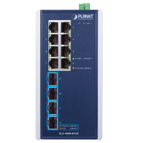IGS-1000-8T4X - Industrial 8-Port 10/100/1000T + 4-Port 10G SFP+