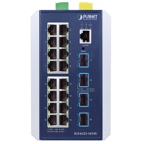 IGS-6325-16T4X - Industrial L3 16-Port 10/100/1000BASE-T + 4-Port 10GBASE-X SFP+