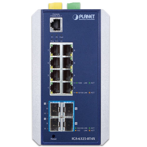 IGS-6325-8T4X -Industrial L3 8-Port 10/100/1000T + 4-Port 10G SFP+