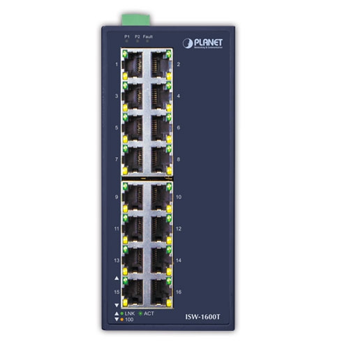 ISW-1600T  - Industrial 16-Port 10/100TX Fast Ethernet Switch