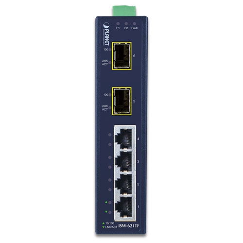 ISW-621TF - 4-Port 10/100Base-TX + 2-Port 100Base-FX SFP