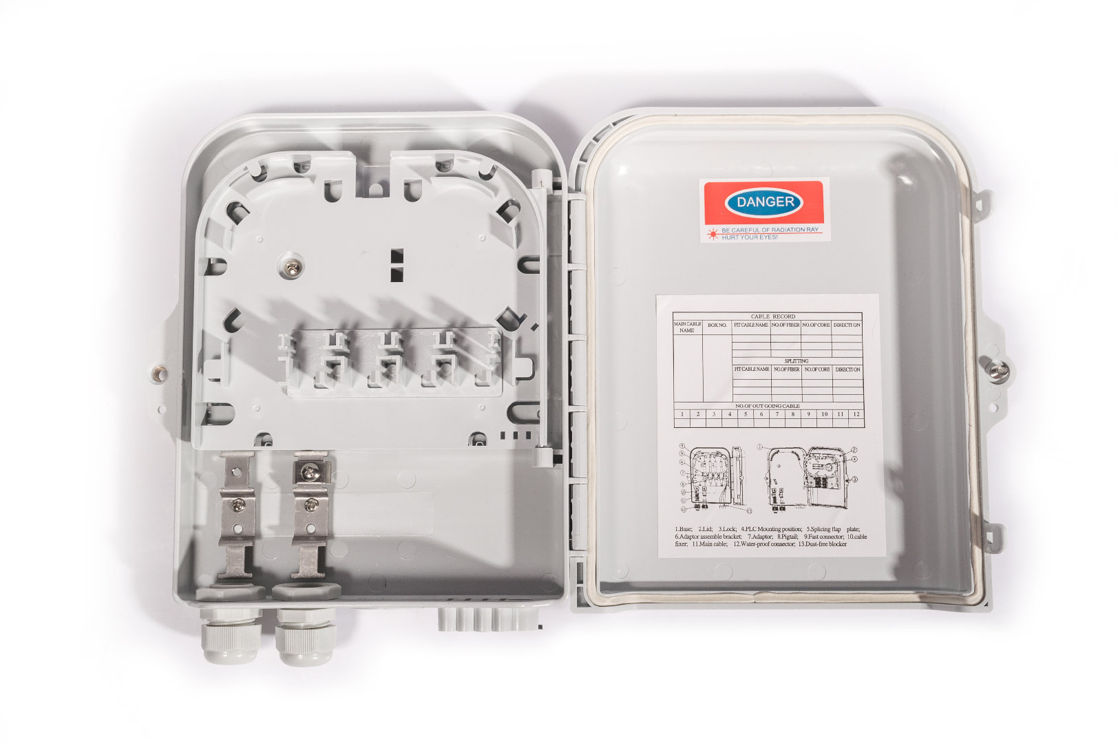 Абонентський оптичний розподільний бокс SDB-02-08 до 16 волокон