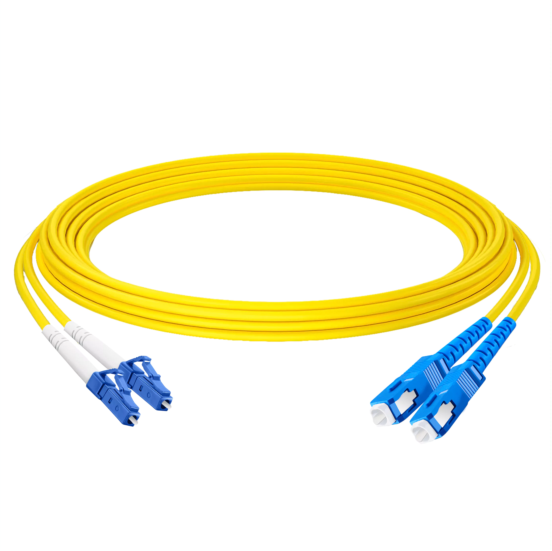 Оптический патчкорд LC/UPC - SC/UPC, одномод G.652D, дуплекс 2,8 мм. LSZH