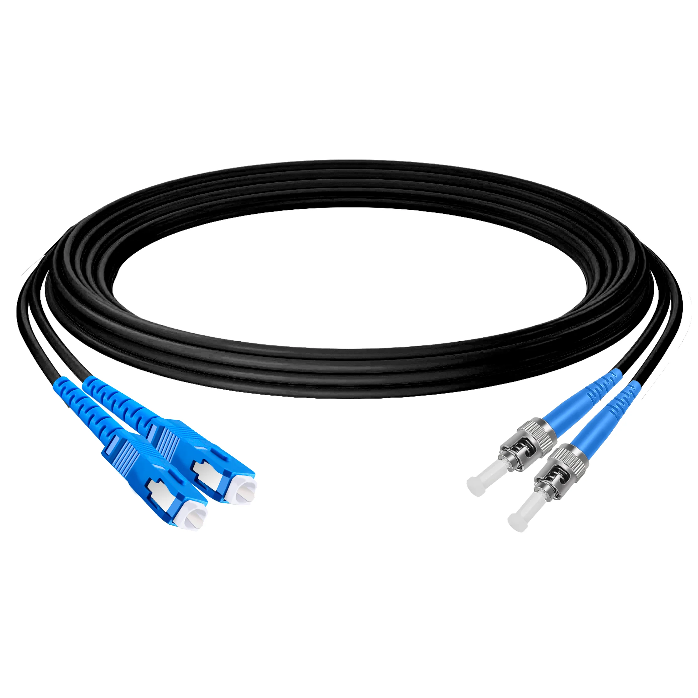 Оптический патчкорд SC/PC - ST/PC, многомод OM3, дуплекс 2,8 мм. LSZH