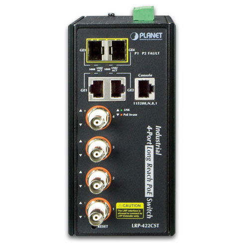 LRP-422CST - Industrial 4-port Coax + 2-port 10/100/1000T + 2-port 100/1000X SFP Long Reach PoE
