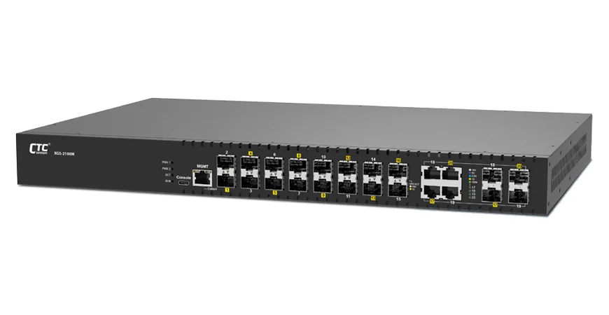 XGS-2100M — управляемый 10G L2+ коммутатор с 16 SFP+ и 4 Combo портами