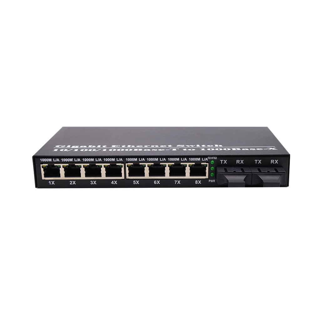 Неуправляемый коммутатор 2xFO(SFP)-8xRJ45