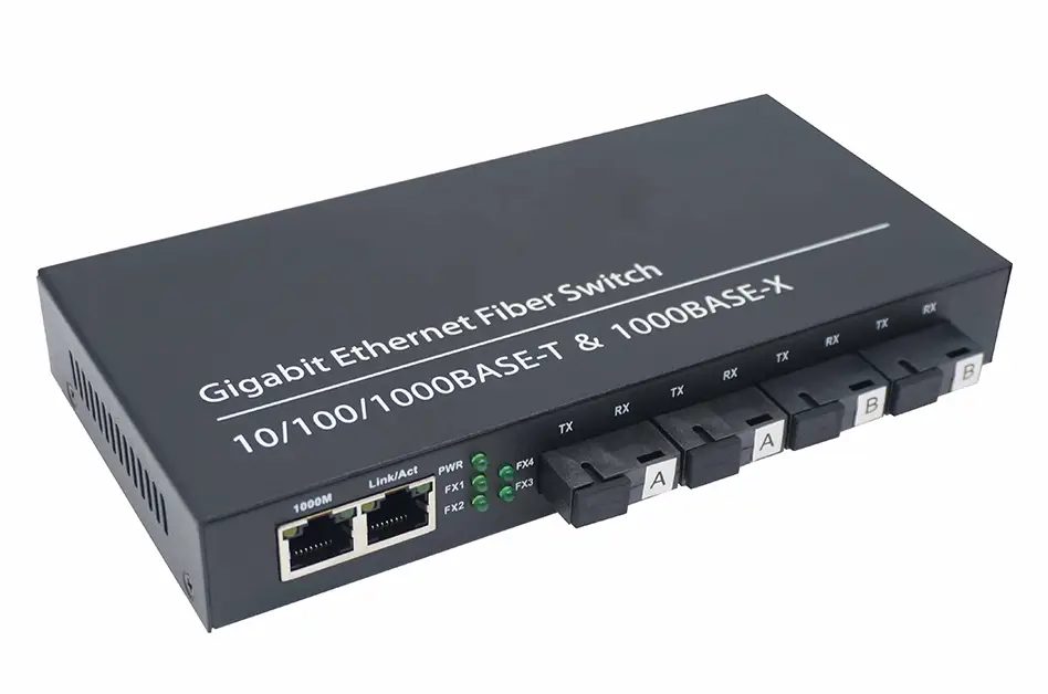 Некерований комутатор 4xFO-2xRJ45