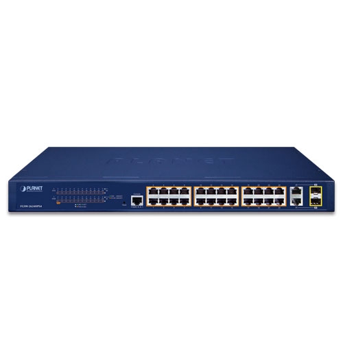 FGSW-2624HPS4 - 24-Port 10/100TX 802.3at PoE + 2-Port Gigabit TP/SFP