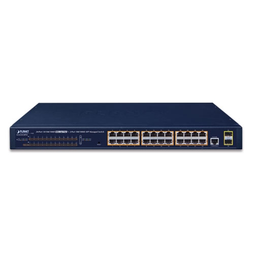 GS-4210-24P2S - 24-Port 10/100/1000T 802.3at PoE + 2-Port 100/1000X SFP