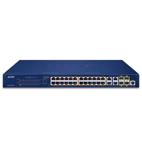 GS-4210-24PL4C - 24-Port 10/100/1000T 802.3at PoE + 4-Port Gigabit TP/SFP