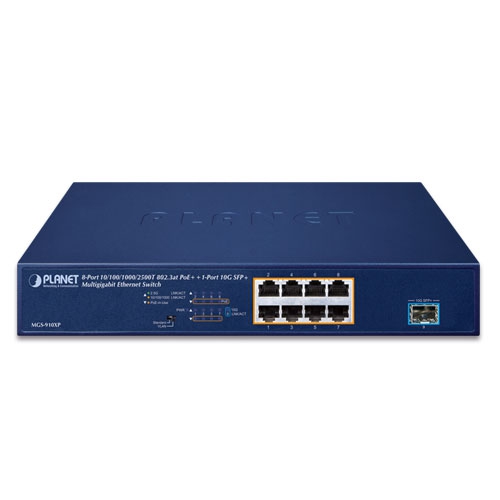 MGS-910XP - 8-Port 10/100/1000/2500T 802.3at PoE+ + 1-Port 10G SFP+