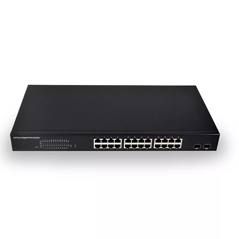 SWP3224S 24-портовый PoE 370W коммутатор с 2 гигабитными SFP портами