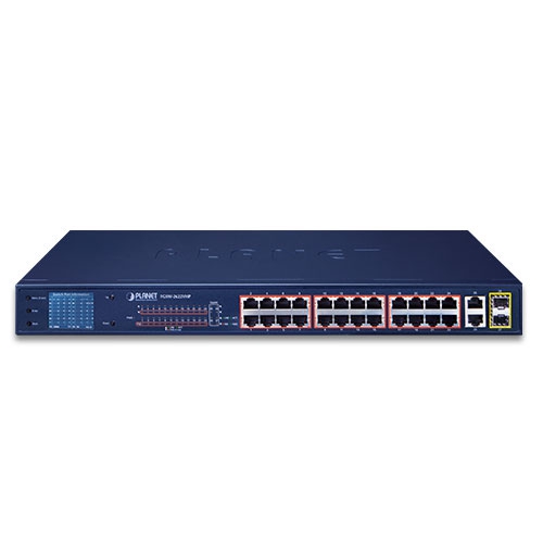 FGSW-2622VHP - 24-Port 10/100TX 802.3at PoE + 2-Port 10/100/1000T + 2-Port 1000X SFP