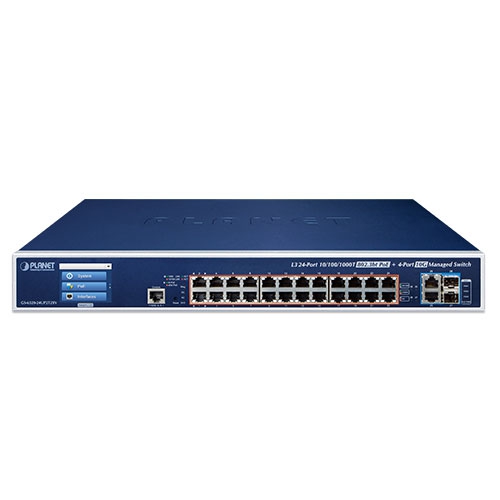 Коммутатор L3 24 порта 10/100/1000T 802.3bt PoE + 2 порта 10GBASE-T + 2 порта 10G SFP+ - GS-6320-24UP2T2XV