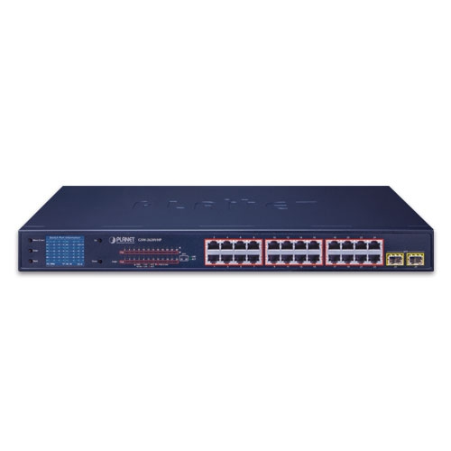 GSW-2620VHP - 24-Port 10/100/1000T 802.3at PoE + 2-Port 1000SX SFP