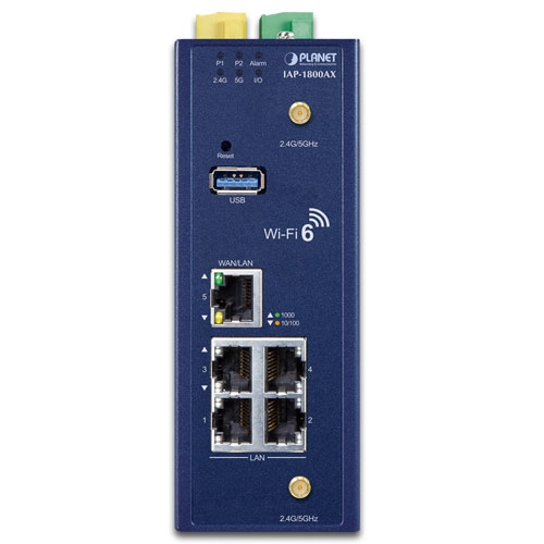 IAP-1800AX - Industrial Dual Band 802.11ax 1800Mbps Wireless Access Point with 5 10/100/1000T LAN Ports