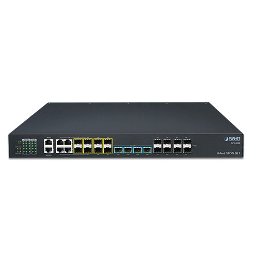 8-портовый GPON OLT с 4-портовым гигабитным TP/SFP Combo + 4-портовый 1000X SFP + 4-портовый 10G SFP+ - GPL-8000
